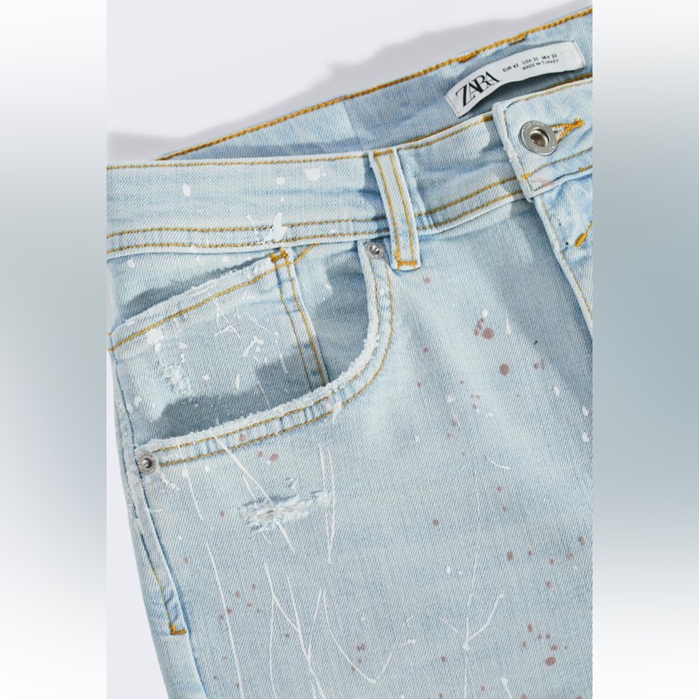 ZARA RIPPED SLIM JEANS - Picture 7 of 8